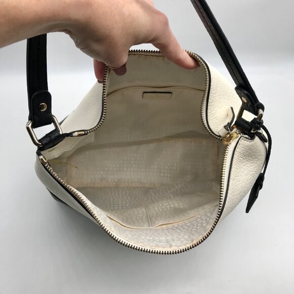 Kate Spade Black And Cream Pebbled Leather Bay Street Lexie Shoulder Bag - Picture 10 of 10
